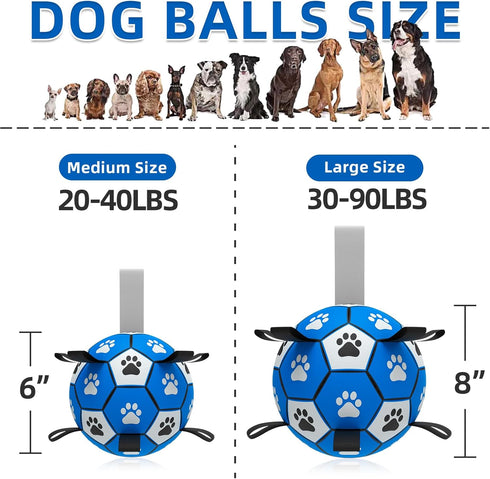Dog Ropes Toys Soccer Ball with Straps, Interactive Dog Toys for Tug of War, Puppy Birthday Gifts, Dog Tug Toy, Dog Water Toy, Durable Dog Balls f...
